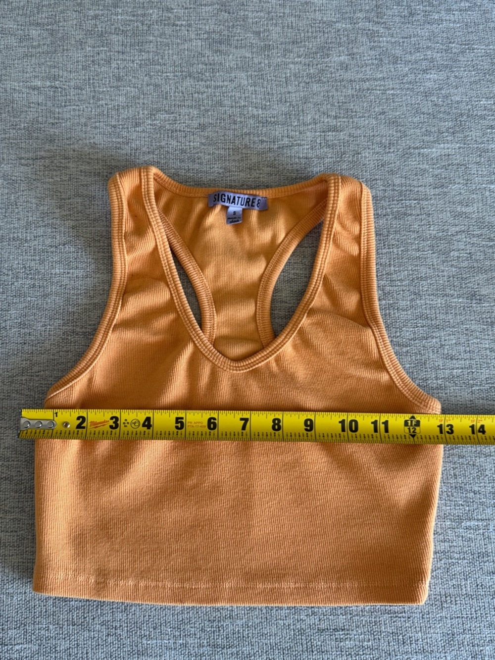 Signature Ribbed Racerback Crop Top - Warm Orange - Picture 4 of 5